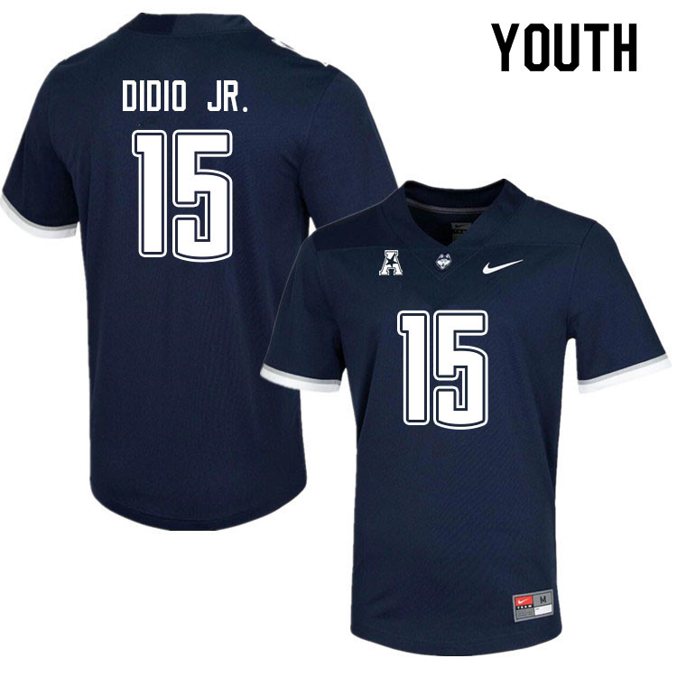 Youth #15 Mark Didio Jr. Uconn Huskies College Football Jerseys Sale-Navy - Click Image to Close